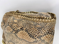 Beige Snakeskin Effect Falabella Tote