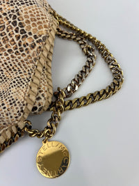Beige Snakeskin Effect Falabella Tote