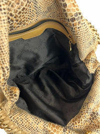 Beige Snakeskin Effect Falabella Tote