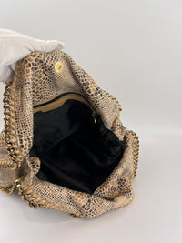 Beige Snakeskin Effect Falabella Tote