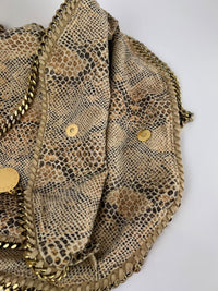Beige Snakeskin Effect Falabella Tote