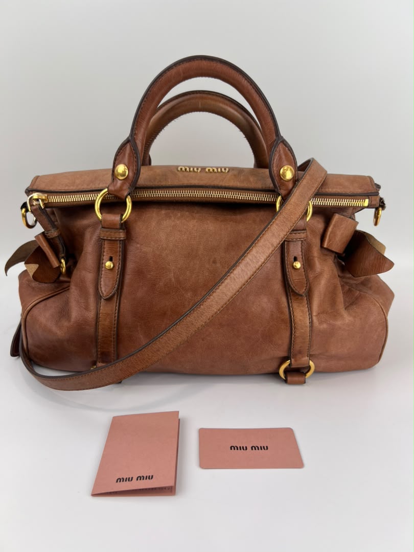 RT0365 Palissandro Vitello Lux Bow Bag