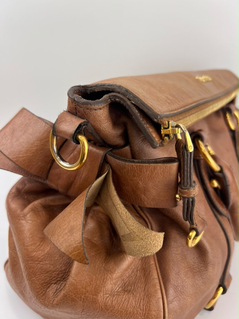 RT0365 Palissandro Vitello Lux Bow Bag