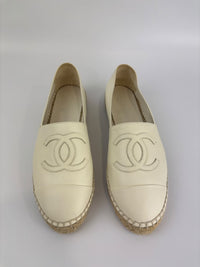 Espadrilles in White Lambskin Size 39