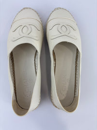 Espadrilles in White Lambskin Size 39