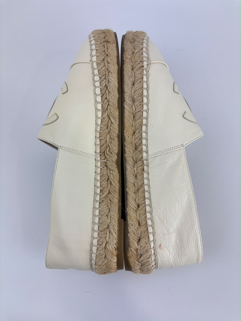 Espadrilles in White Lambskin Size 39