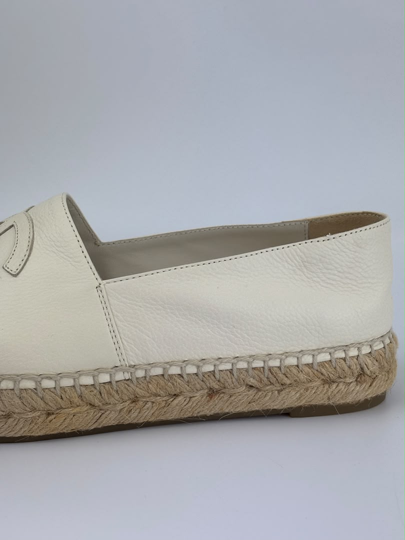 Espadrilles in White Lambskin Size 39