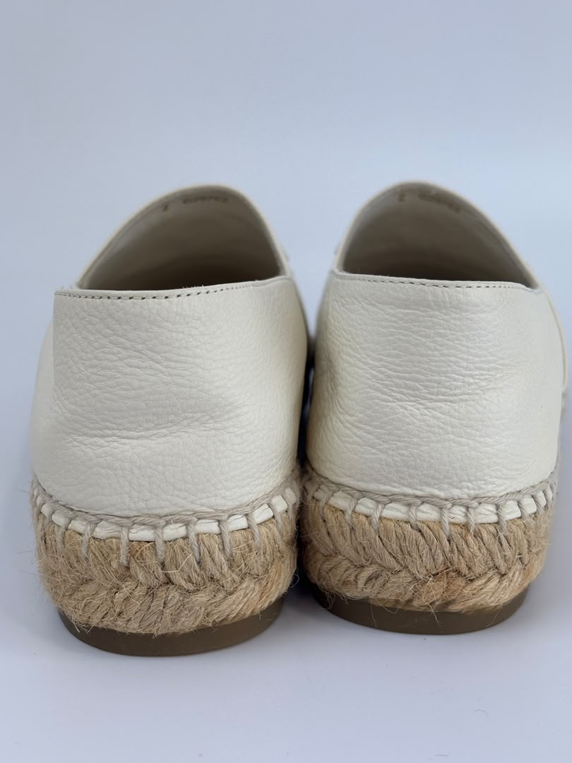 Espadrilles in White Lambskin Size 39