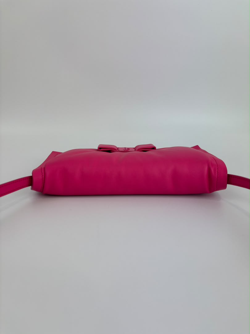 Calfskin Mini Viva Bow Shoulder Bag in Pink