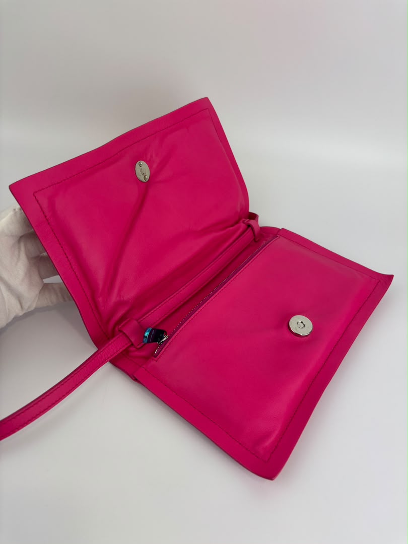 Calfskin Mini Viva Bow Shoulder Bag in Pink