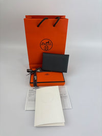 Calvi Duo Card Holder Chevre Mysore Gris Misty / Noir