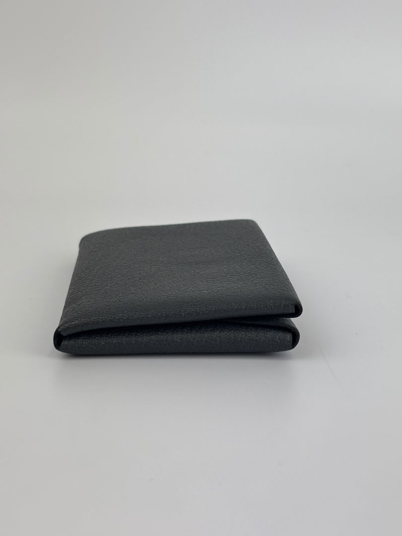 Calvi Duo Card Holder Chevre Mysore Gris Misty / Noir