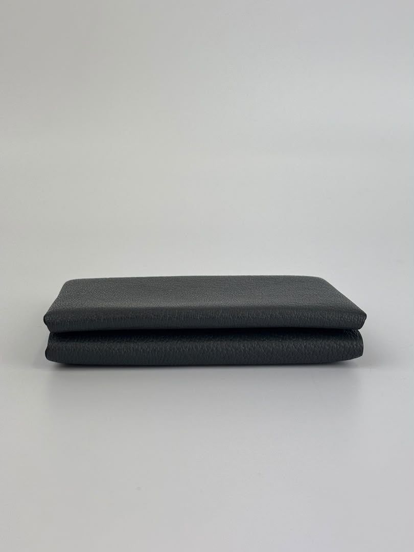 Calvi Duo Card Holder Chevre Mysore Gris Misty / Noir