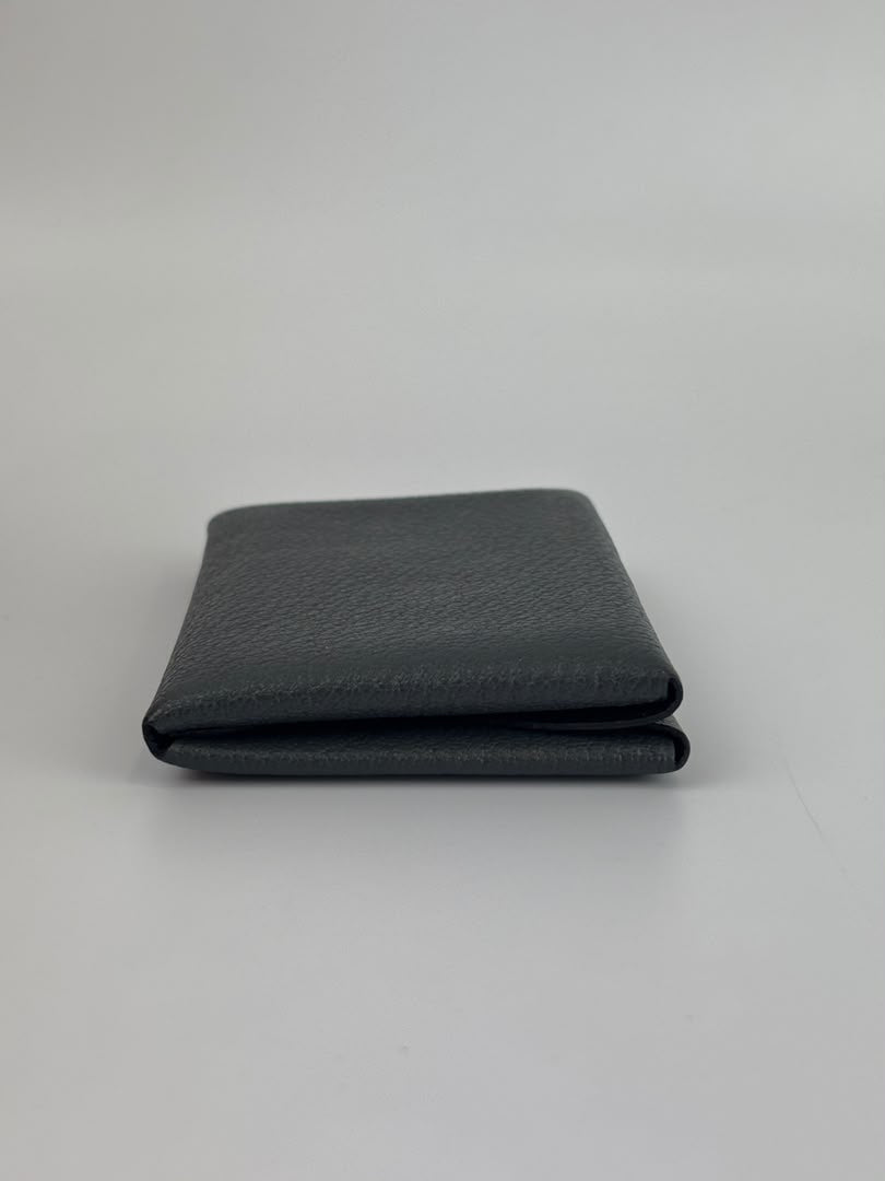 Calvi Duo Card Holder Chevre Mysore Gris Misty / Noir