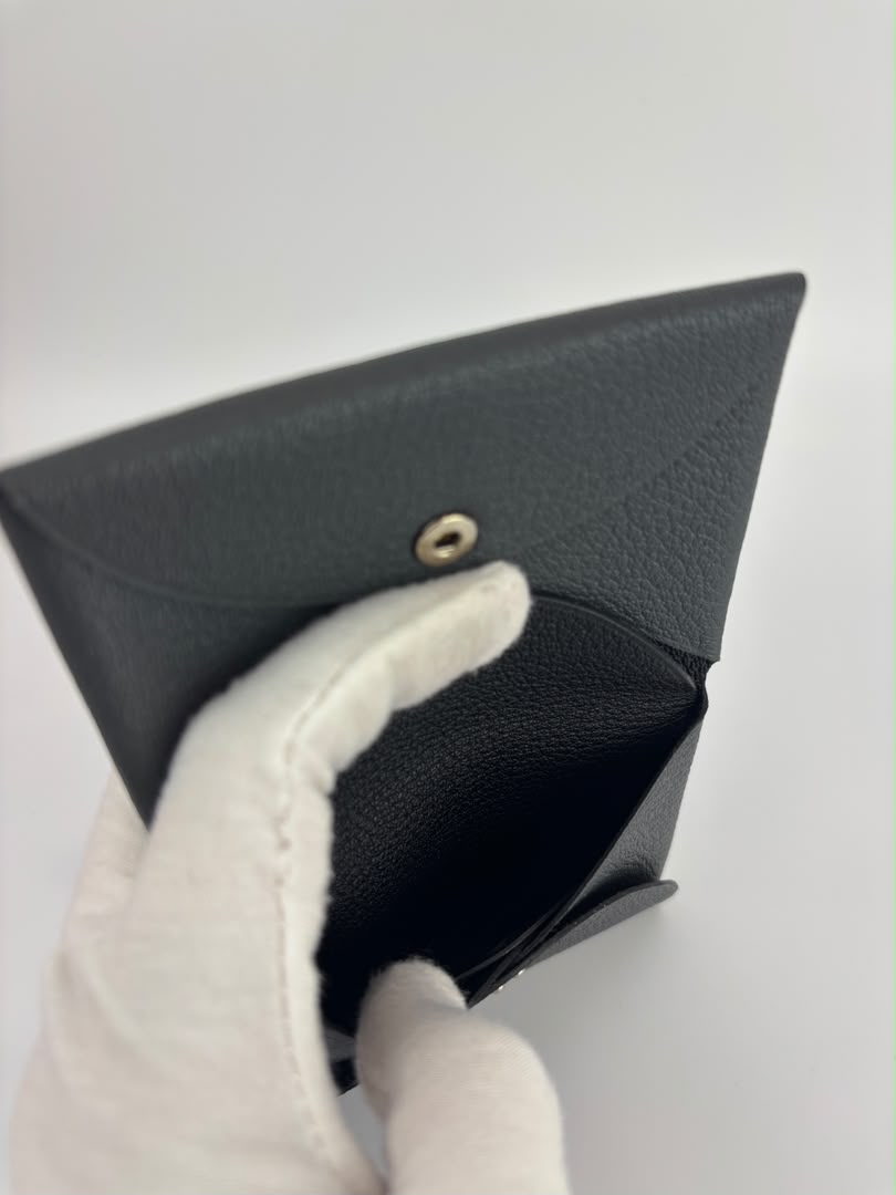 Calvi Duo Card Holder Chevre Mysore Gris Misty / Noir