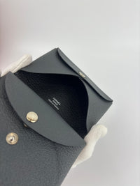 Calvi Duo Card Holder Chevre Mysore Gris Misty / Noir