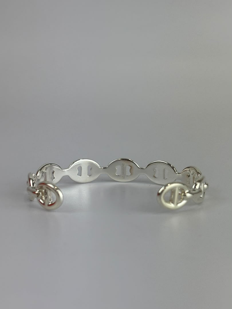 Medium Model Chaîne d'Ancre Enchaînée Bracelet Silver Size SH