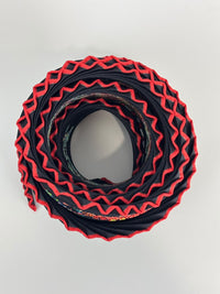 Dark Navy Multicolor Printed Silk Plisse Scarf 90cm