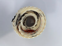 Cream White Multicolor Printed Silk Plisse Scarf 90cm