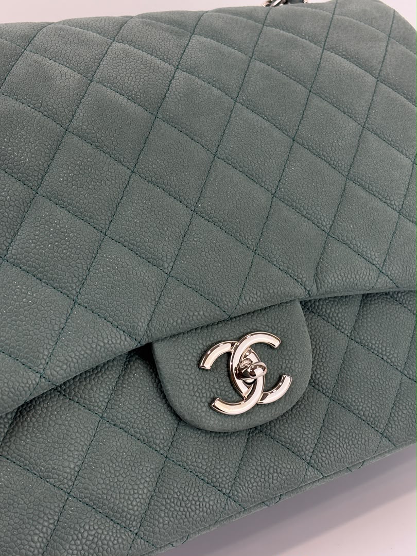 Maxi Jumbo Suede Caviar Teal SHW