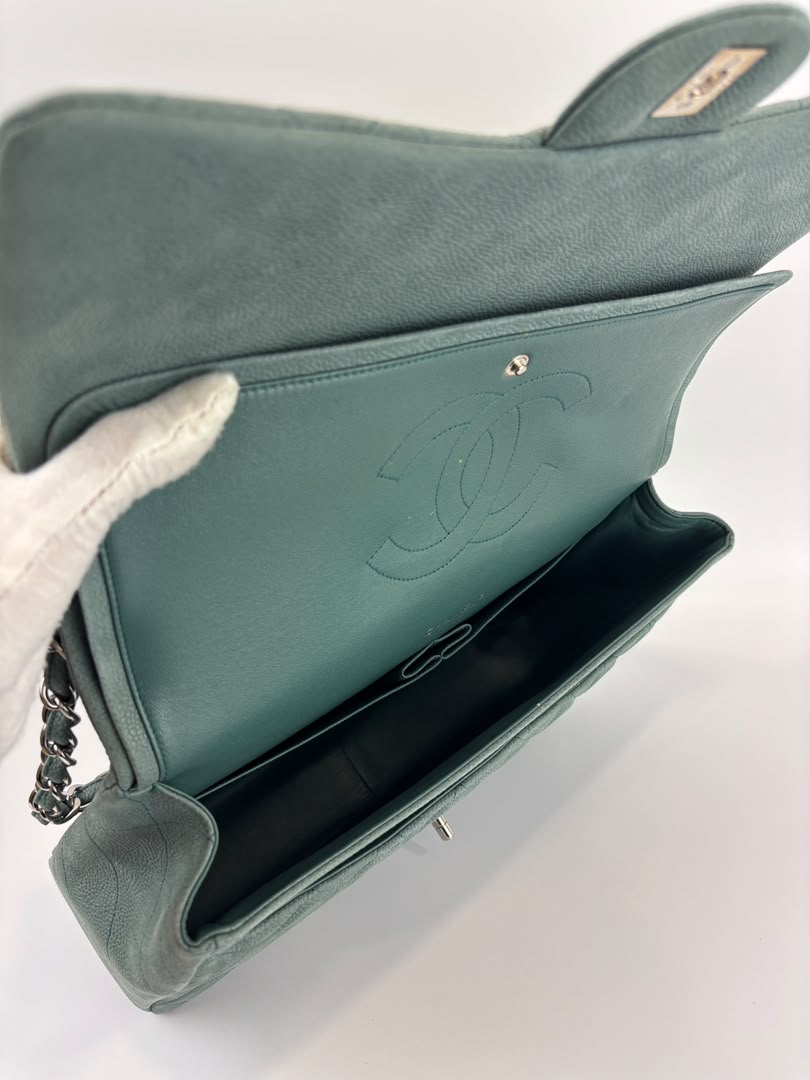 Maxi Jumbo Suede Caviar Teal SHW