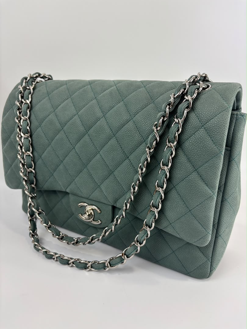 Maxi Jumbo Suede Caviar Teal SHW