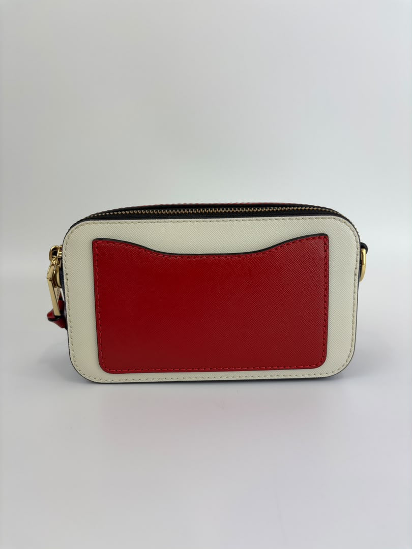 Snapshot Crossbody Bag in Red / White / Black
