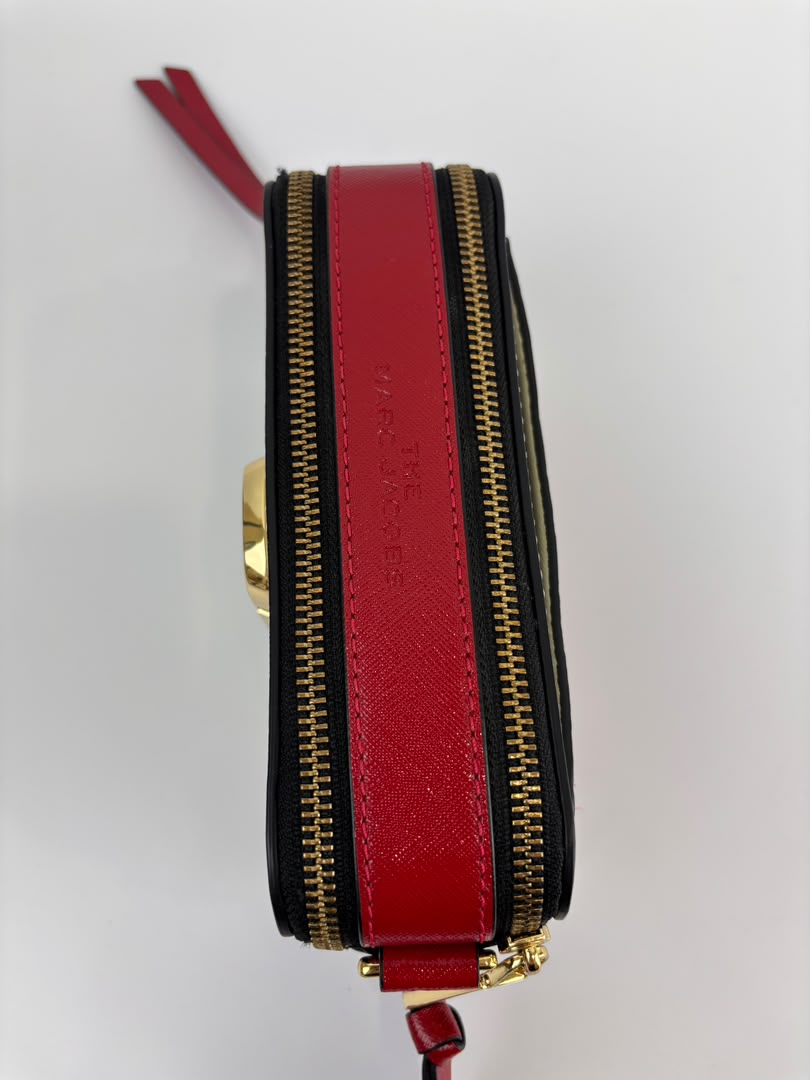 Snapshot Crossbody Bag in Red / White / Black