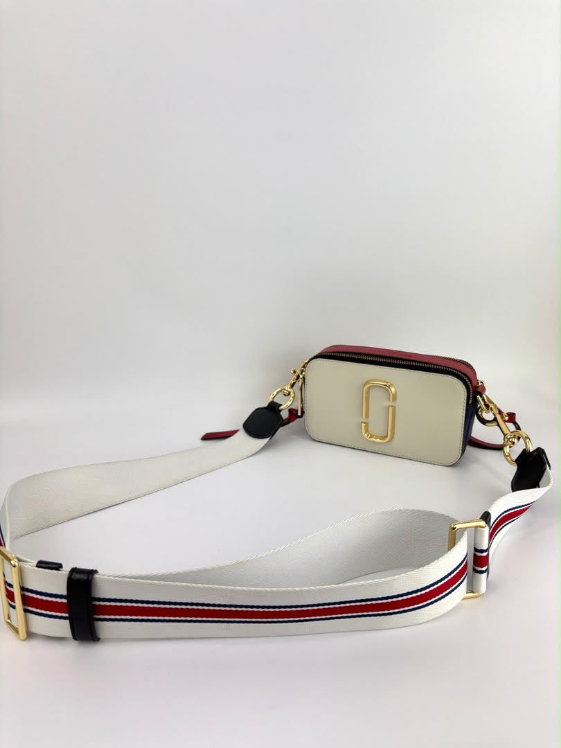 Snapshot Crossbody Bag in Red / White / Black