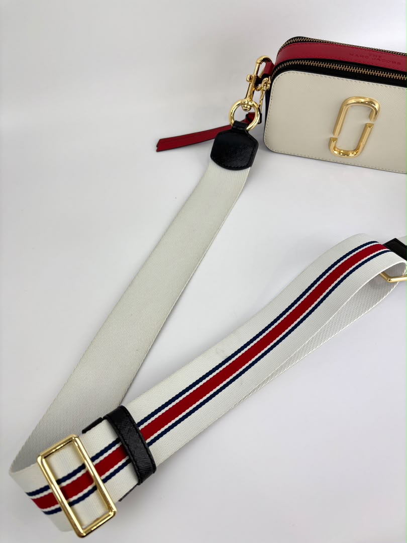 Snapshot Crossbody Bag in Red / White / Black