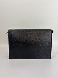 Barocco Black Calf Leather Clutch