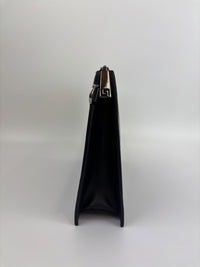 Barocco Black Calf Leather Clutch