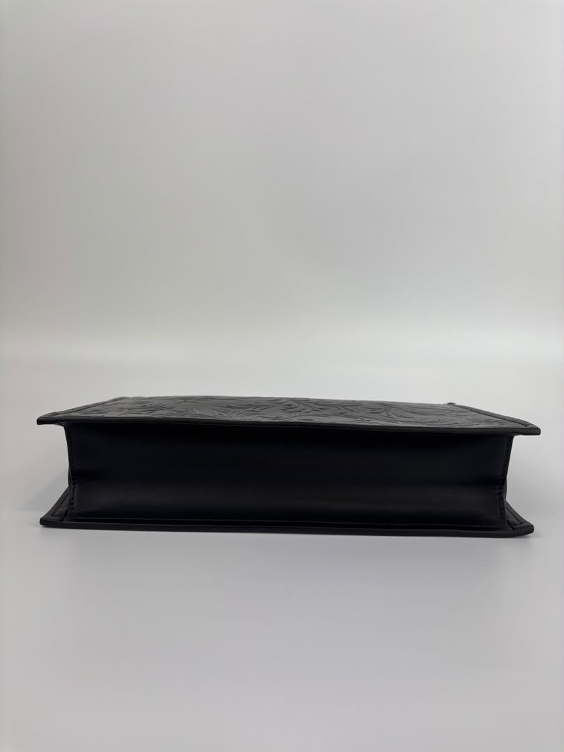 Barocco Black Calf Leather Clutch