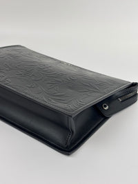 Barocco Black Calf Leather Clutch