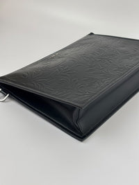Barocco Black Calf Leather Clutch