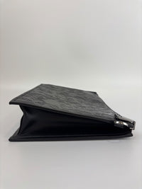 Barocco Black Calf Leather Clutch