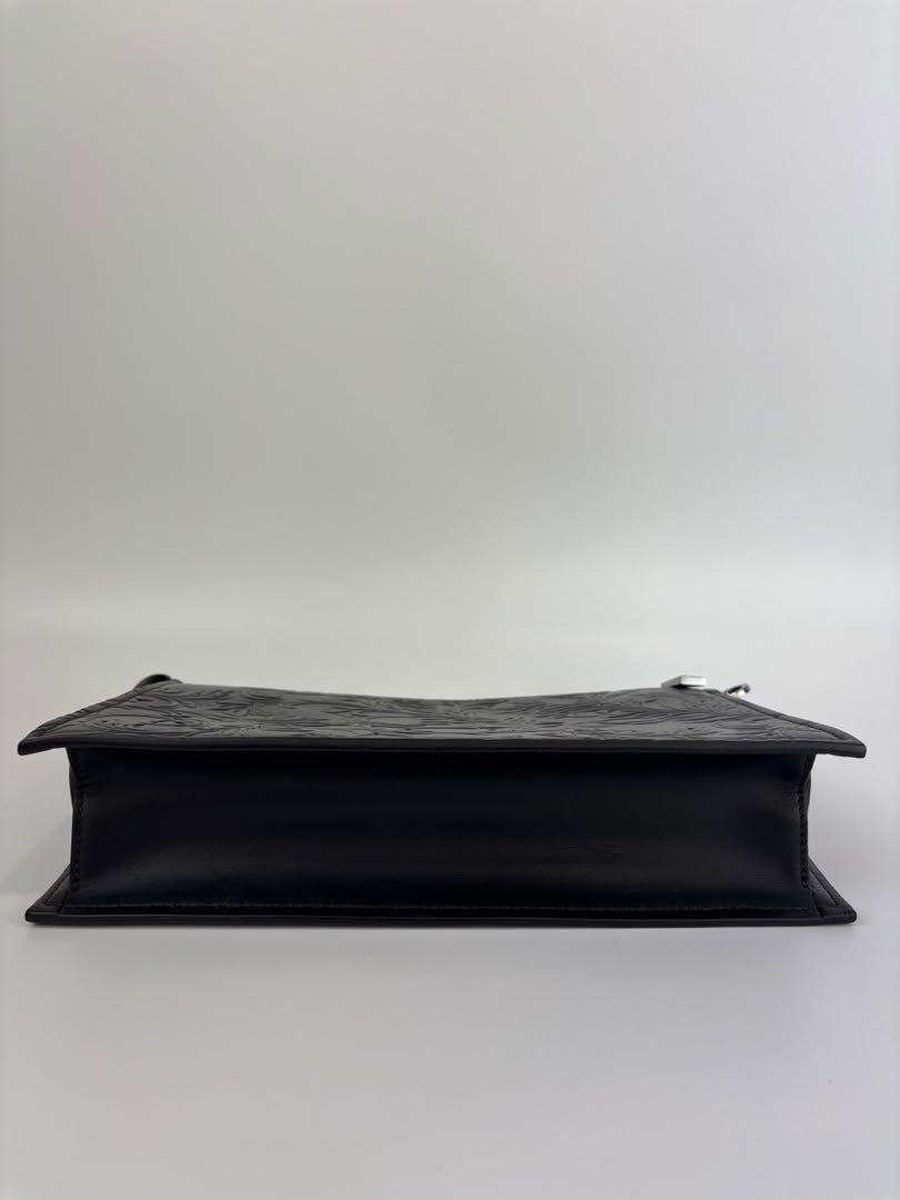 Barocco Black Calf Leather Clutch