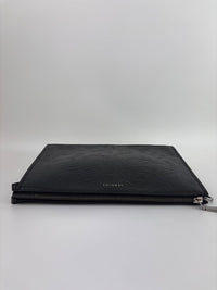 Barocco Black Calf Leather Clutch