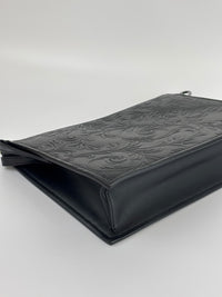 Barocco Black Calf Leather Clutch