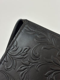 Barocco Black Calf Leather Clutch