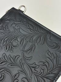 Barocco Black Calf Leather Clutch