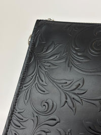Barocco Black Calf Leather Clutch