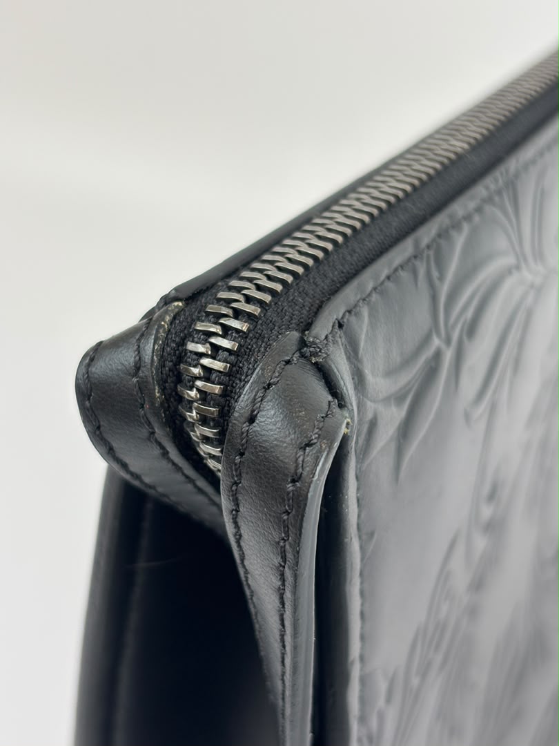 Barocco Black Calf Leather Clutch