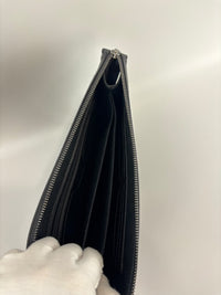 Barocco Black Calf Leather Clutch