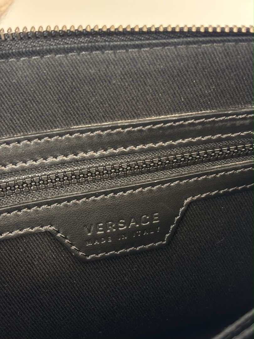 Barocco Black Calf Leather Clutch