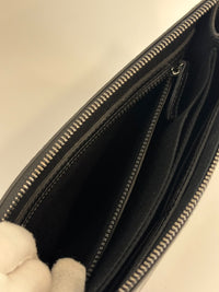 Barocco Black Calf Leather Clutch