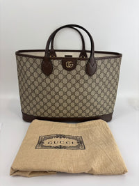 Medium Ophidia GG Supreme Monogram Tote Beige Ebony
