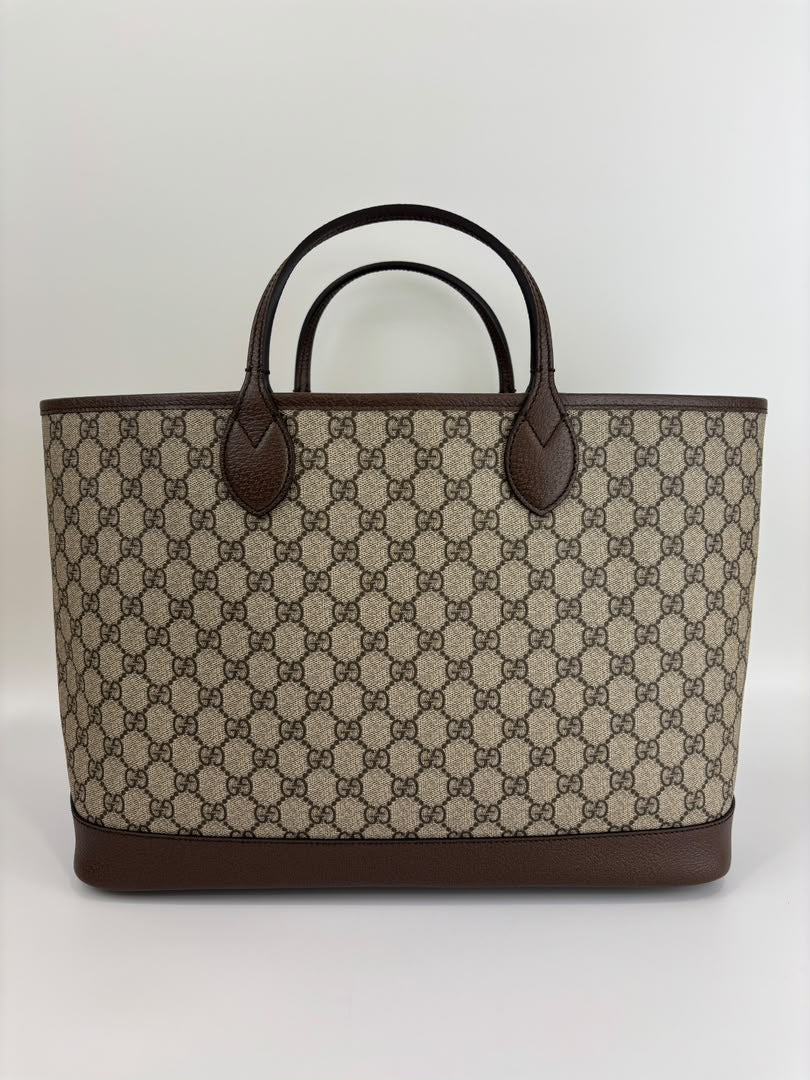 Medium Ophidia GG Supreme Monogram Tote Beige Ebony