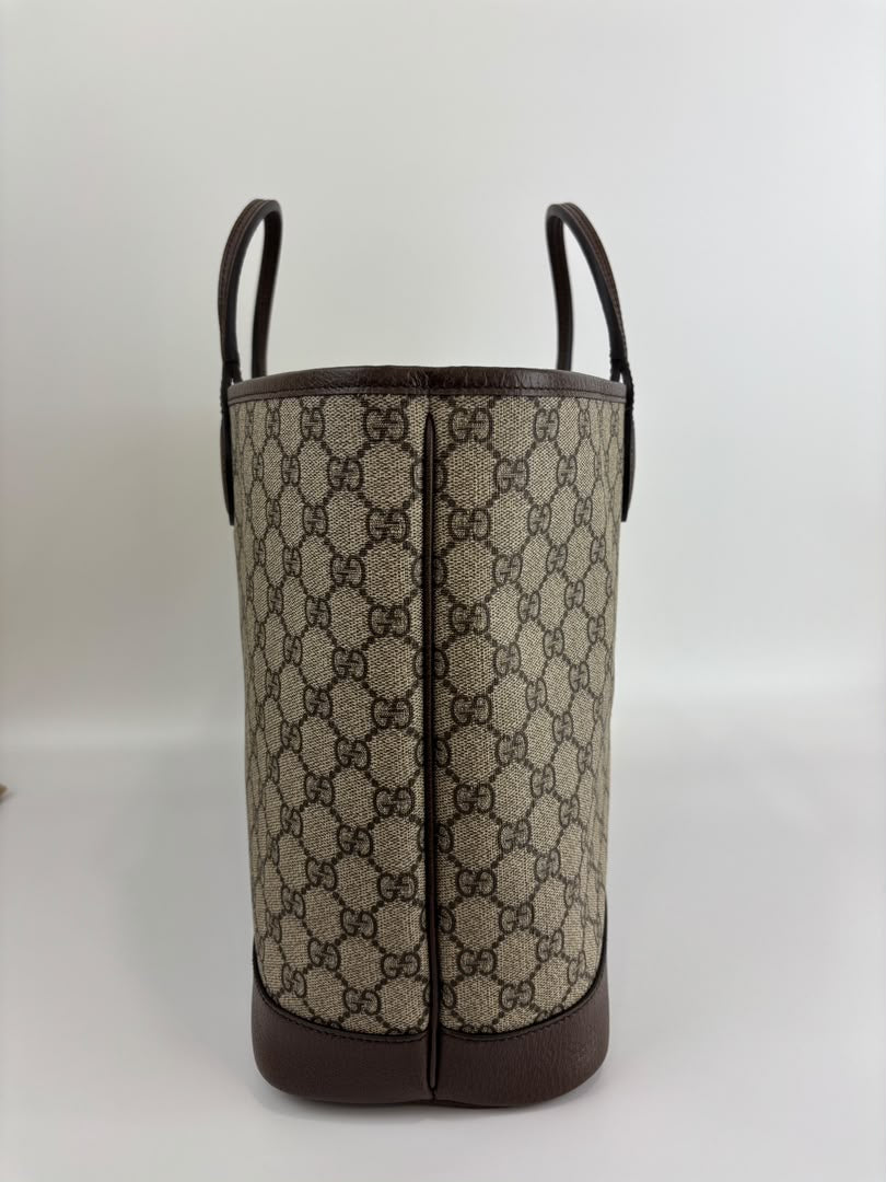 Medium Ophidia GG Supreme Monogram Tote Beige Ebony