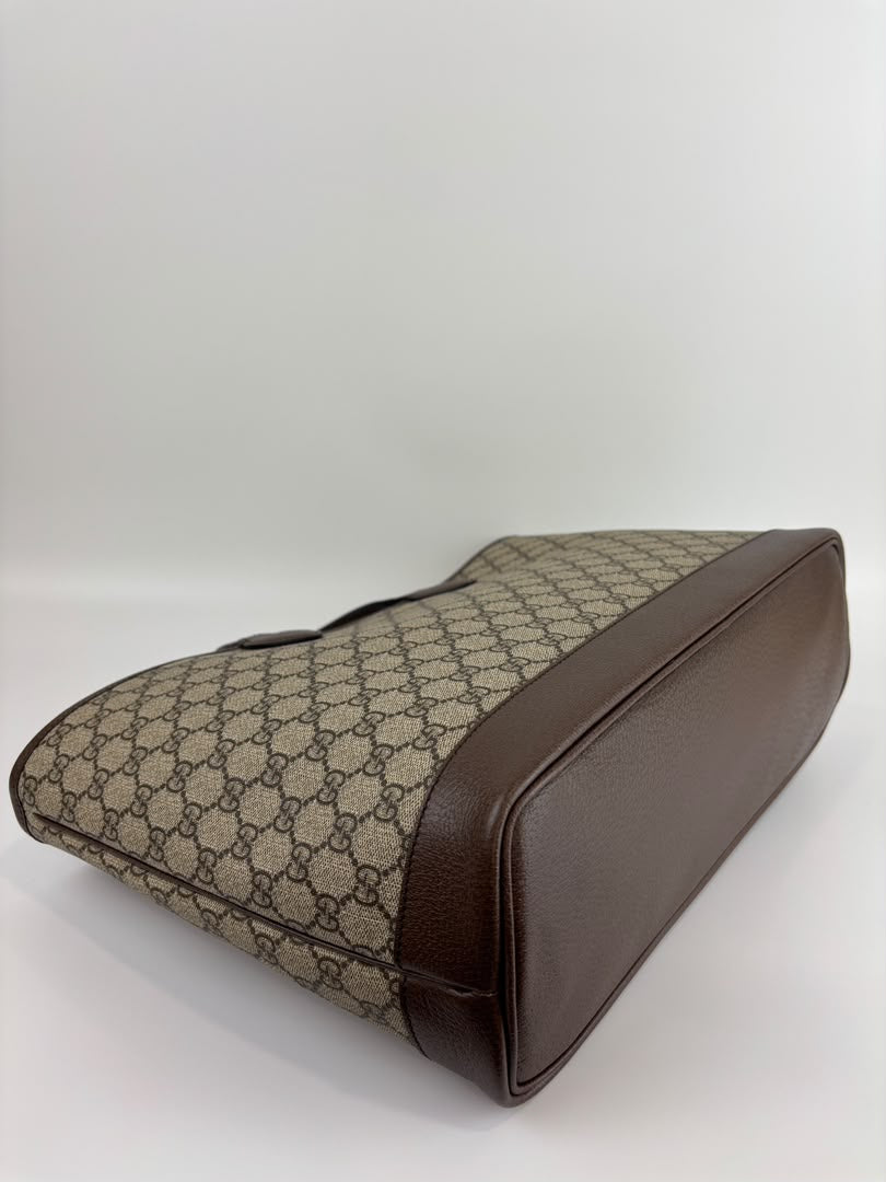 Medium Ophidia GG Supreme Monogram Tote Beige Ebony